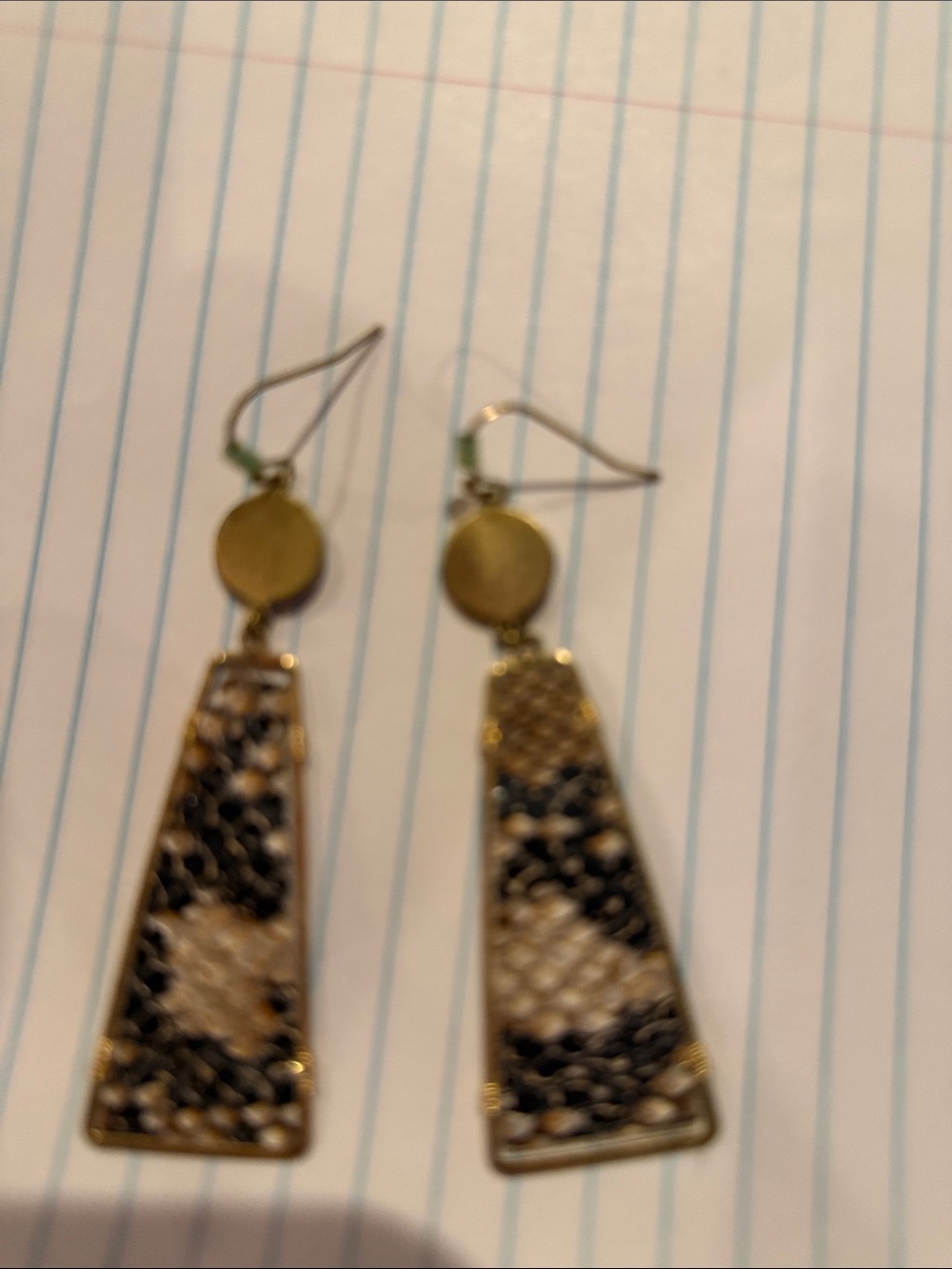 Gold and Black Filigree Drop Earrings